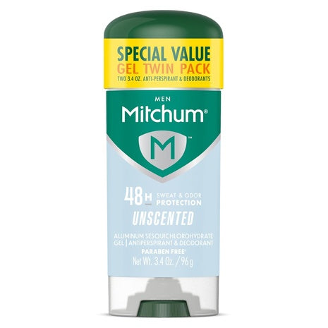 2-Pack Mitchum Men’s Unscented Deodorant Gel
