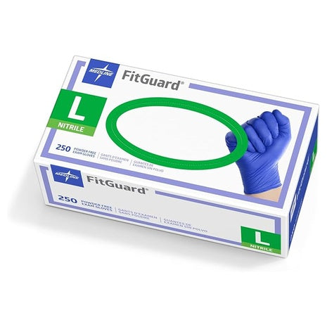 250 Medline FitGuard Touch Nitrile Exam Gloves (Large)