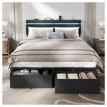 Wrought Studio Queen Bed With 2 Drawers & Open Storage Headboard