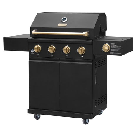 Gordon Ramsay Collections THOR Kitchen Outdoor Black 4-Burner Gas Grill