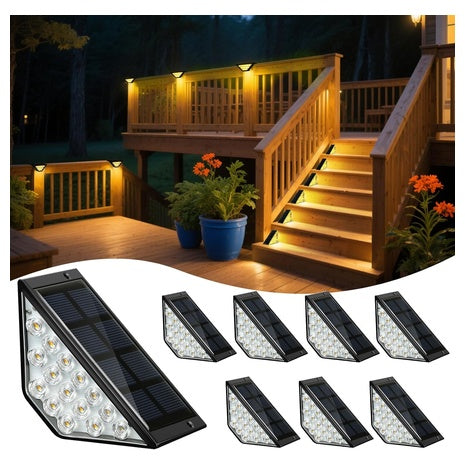 8-Pack Waterproof Solar Step Lights - Warm White