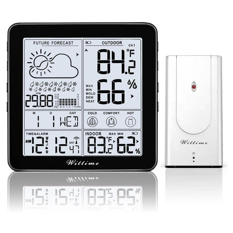Wireless Weather Station Atomic Clock Thermometer