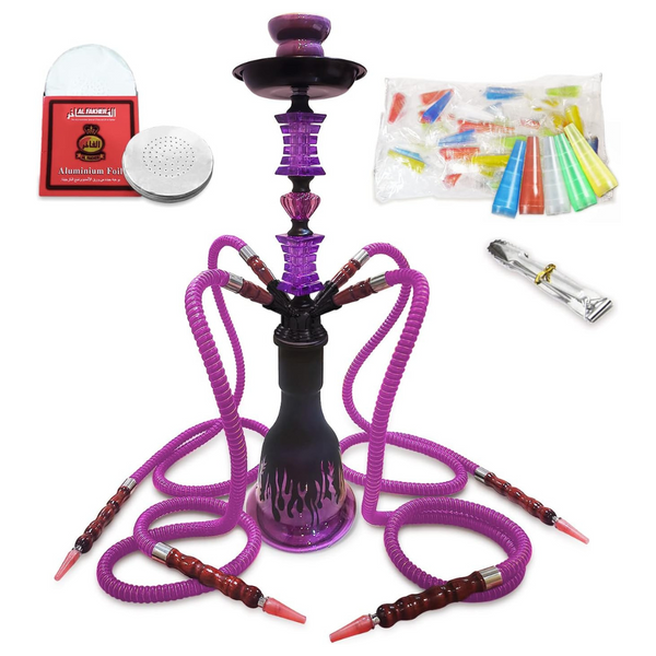 Complete Hookah Set With 50 Disposable Tips & Pre-Punched Aluminum Foil