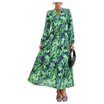 Women's Long Sleeve V-Neck Floral Dress (8 Colors)