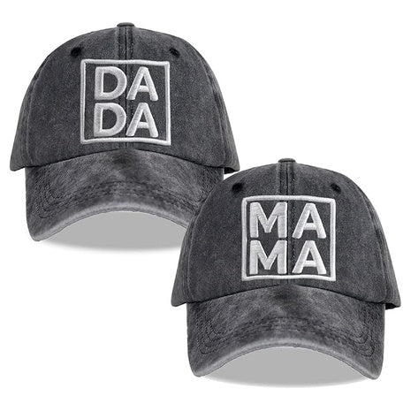 2-Piece Embroidered Cotton Parents Baseball Caps