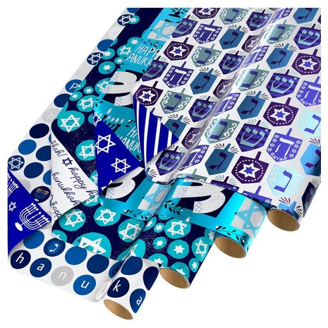 4 Hanukkah Wrapping Paper Rolls