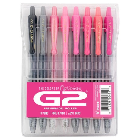8 Pink Pilot G2 Gel Pens