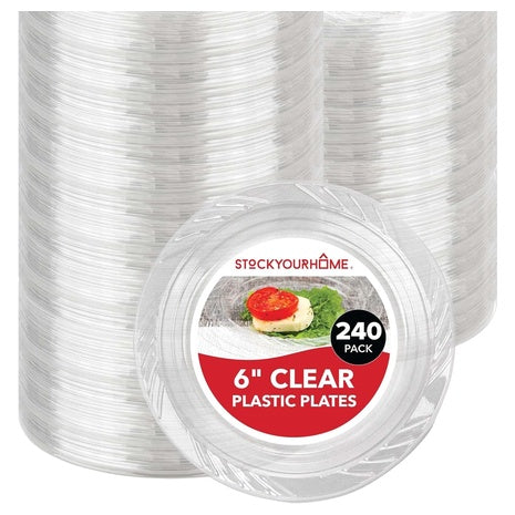 240 6-Inch Clear Plastic Plates
