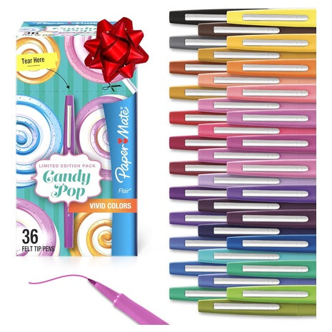 36 Paper Mate Candy Pop Flair Felt-Tip Pens
