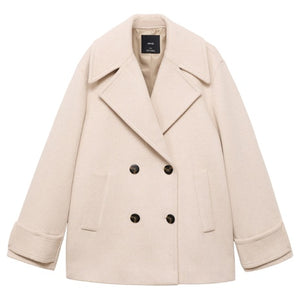Women's Double Breasted Wool Blend Coat