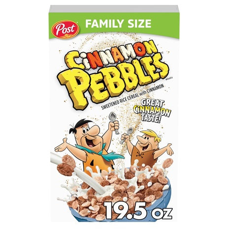 Family Size Box Cinnamon Pebbles Cereal (19.5oz)
