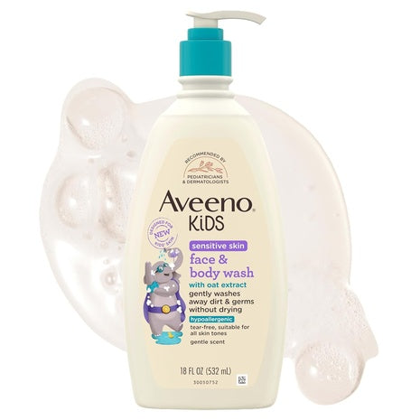 Aveeno Kids Sensitive Skin Face & Body Wash (18oz)