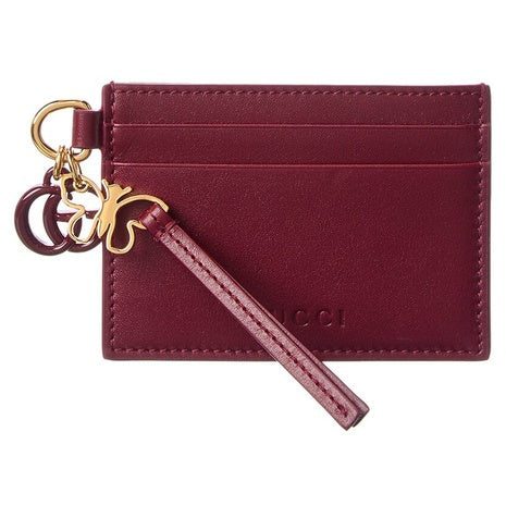 Gucci Women's Double G Butterfly Charm Leather Card Case