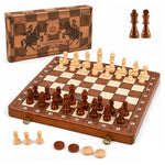 Magnetic Wooden Chess & Checkers Set