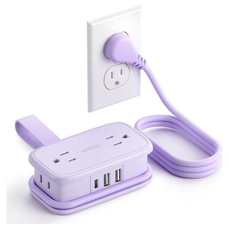 4FT Travel Power Strip with 4 AC & 3 USB Ports