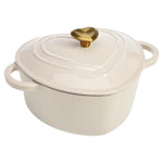 2-Qt Paris Hilton Enameled Cast Iron Dutch Oven Heart-Shaped Pot W/Lid