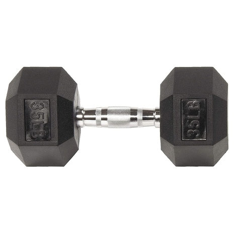 35-Lb Rubber Hex Dumbbell