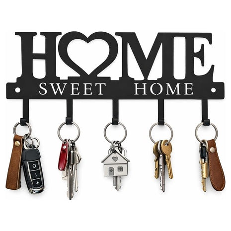9.8" Conwithna Sweet Home Metal Key Holder Hooks Organizer