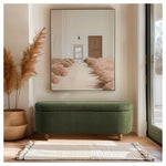 Bailey Boucle-Style Curved Storage Accent Bench