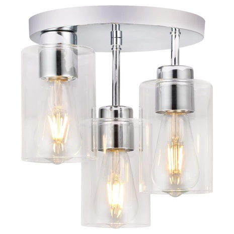3-Light Chrome Ceiling Fixture