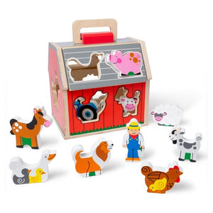 Melissa & Doug Take-Along Wooden Toy Barn