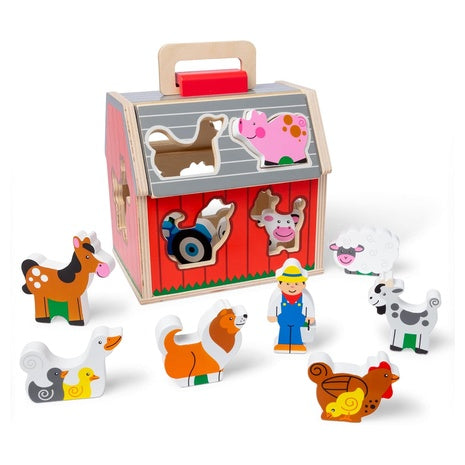 Melissa & Doug Take-Along Wooden Toy Barn