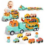 Foldable Truck Track Trailer Toy With Lights And Sounds