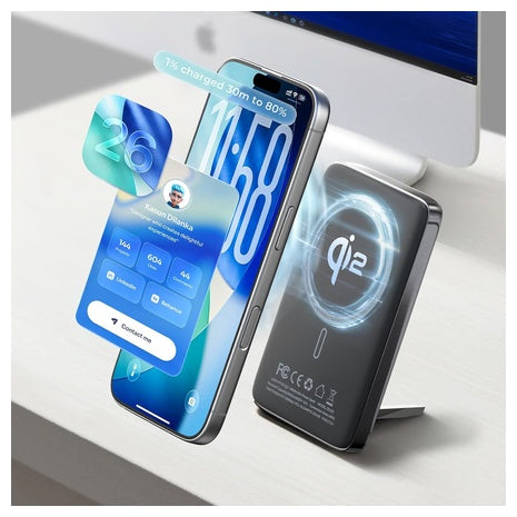 Lisen 10,000mAh Qi2 MagSafe Power Bank with 30W USB-C Cable