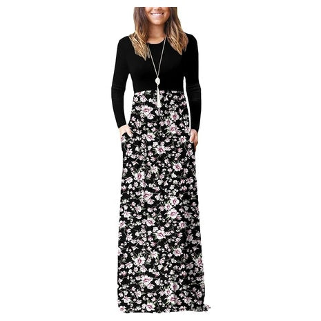 Women’s Long Sleeve Maxi Dress with Pockets (13 Colors)