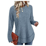 Ribbed Knit Long Sleeve Tunic Sweater (10 Colors)