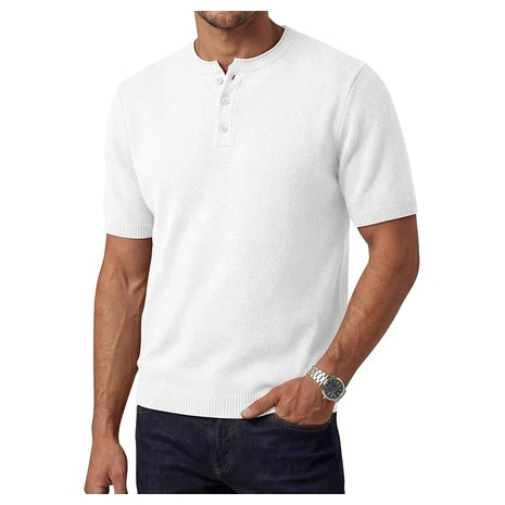 Men's Henley Knit Regular Fit T-Shirt