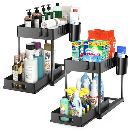 Under Sink Organizers With Pull-Out Sliding Drawer