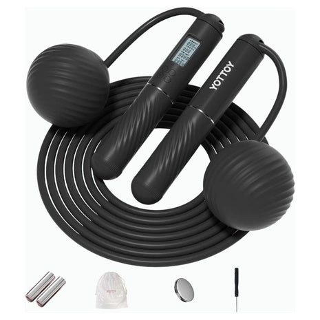 Cordless Weighted Jump Rope with Counter & LCD Display