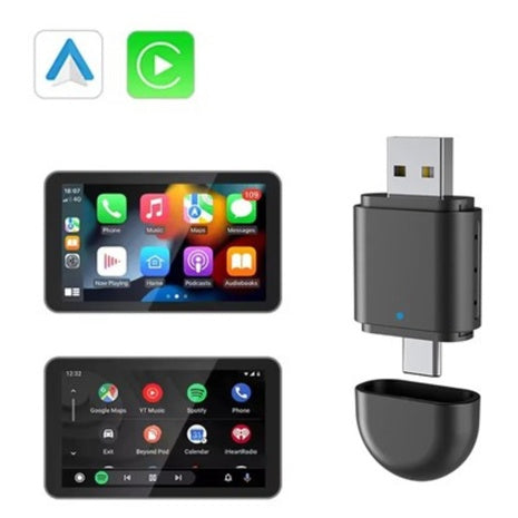 2-in-1 Wireless CarPlay & Android Auto Adapter W/USB & Type-C Plug