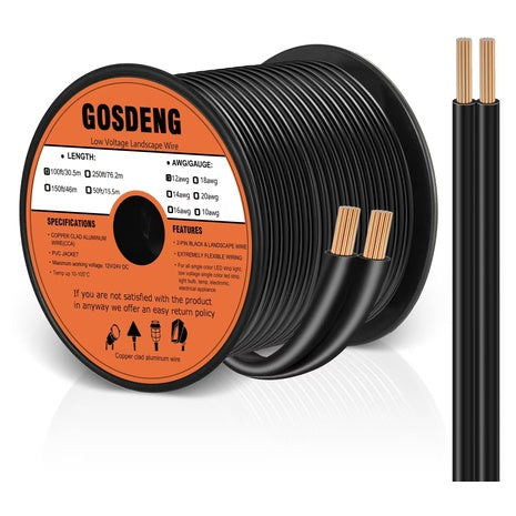 100' 12/2 Low Voltage Landscape Copper Clad Aluminum Cable (12-Gauge)