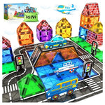 Magnetic Building Tiles Road Building Set