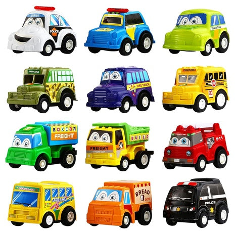 12 Pull Back Cars