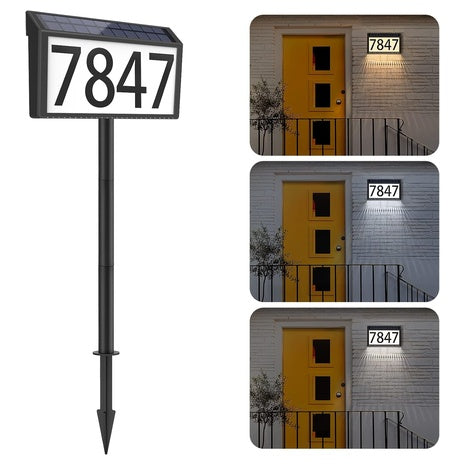 Solar LED House Number Sign