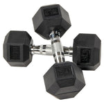 BalanceFrom Rubber Encased Hex Dumbbells, 15 lbs Pair