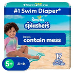 Pack of 17 Pampers Splashers Swim Size 5+ Diapers