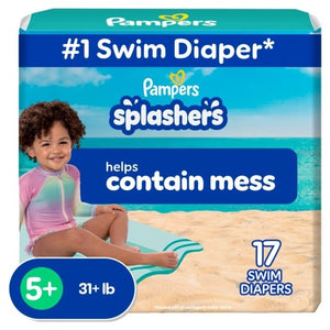 Pampers Swim Diapers – Splashers – Size 5+, 17 Count