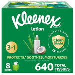8 Cube Boxes Of Kleenex Lotion Facial Tissues with Coconut Oil