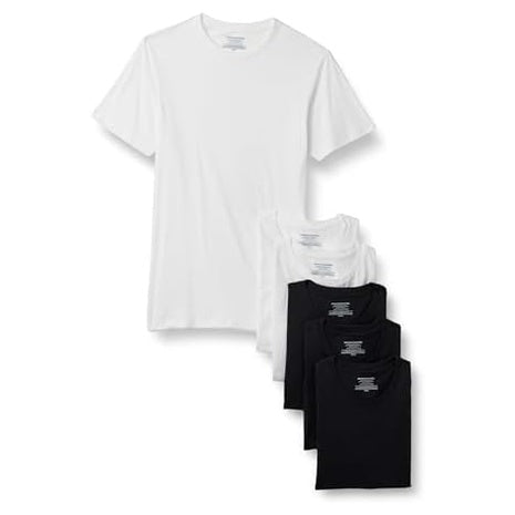 6-Pack Amazon Essentials Men's' Slim Fit Cotton Crew Neck Undershirts