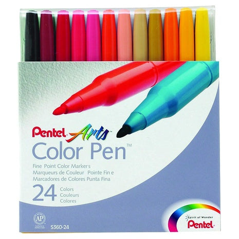24-Count Pentel Color Fine Fiber Tip Marker Set