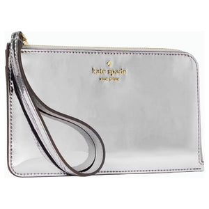 Lucy Mirror Metallic Medium L-Zip Wristlet
