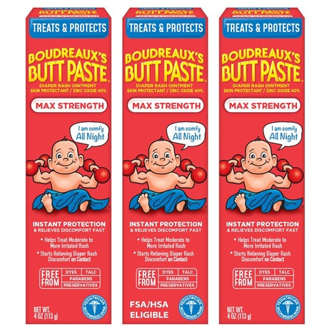 3 Boudreaux’s Butt Paste Max Strength Diaper Rash Cream