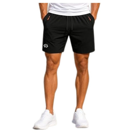 Men's 7" Quick Dry Athletic Gym Shorts With Zipper Pockets (Various)