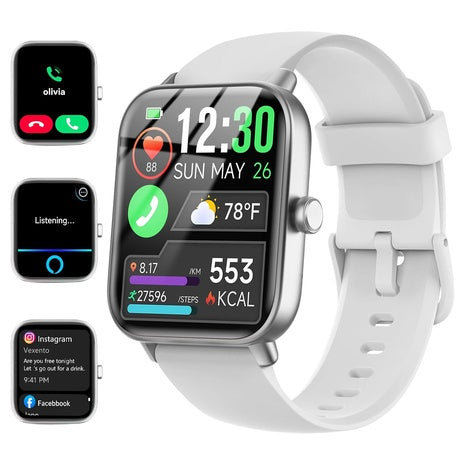 Unisex Smart Watches, 2 Bands, Compatible For Android iPhone (Various)