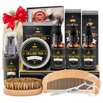 Beard Grooming Kit for Men with Oil, Wash, Balm, Comb, Brush & Scissors