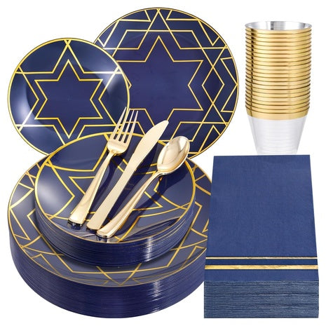Elegant Chanukah Paper Goods for 25